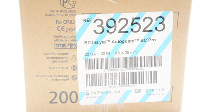 BD 392523 Insyte Autoguard Shielded IV Cath. 22Ga x 1.00inch (x) - Case of 200